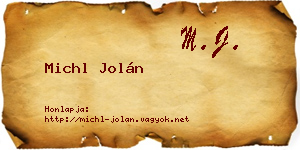 Michl Jolán névjegykártya